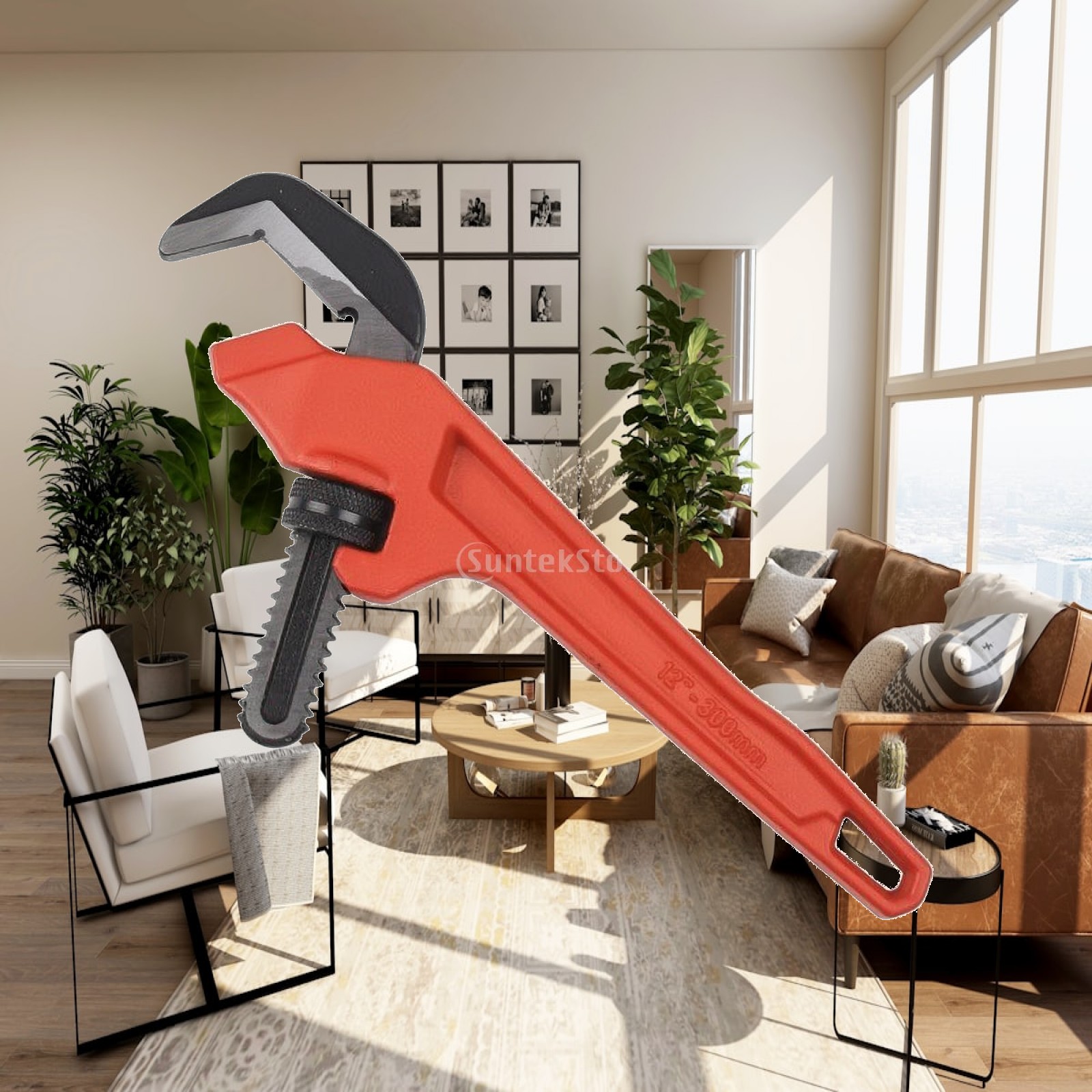 Tools In Workshop - Hex Pipe Wrench Adjustable Wrench with