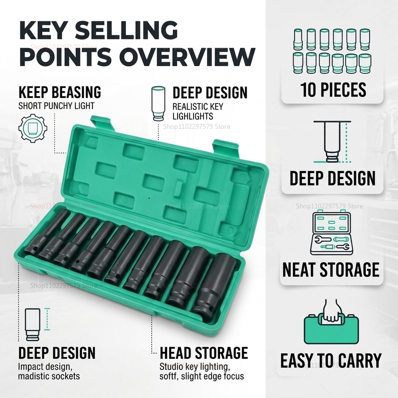 10pcs Socket Wrench Set 8-24mm - Workshop Electric Tools ulasan dan harga