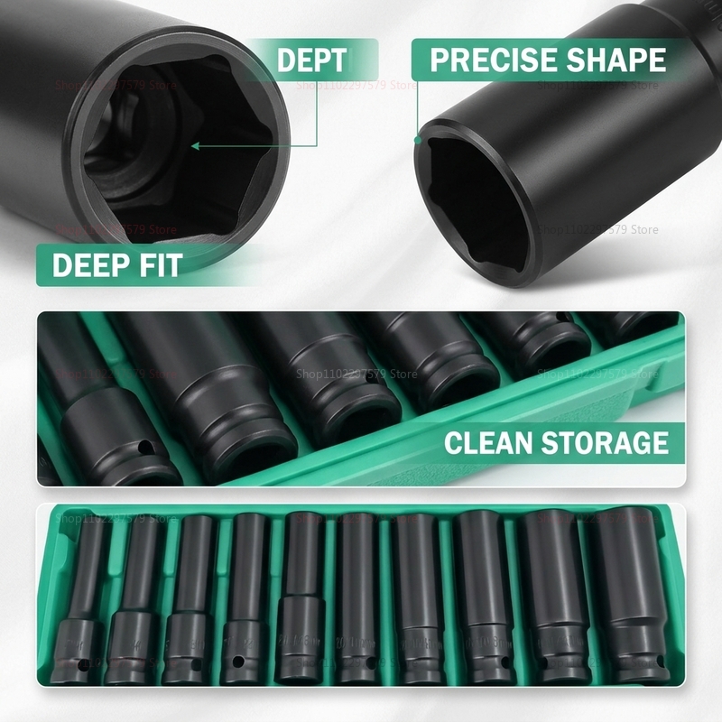 10pcs Socket Wrench Set 8-24mm - Workshop Electric Tools ulasan dan harga